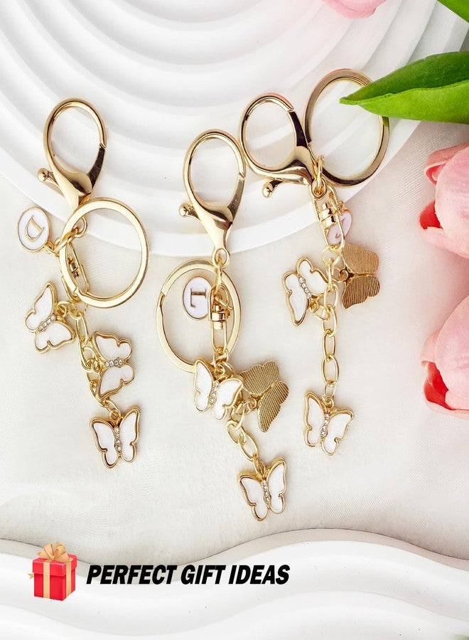 LUHOHI Bag Charms for Handbags- Cute Keychains for Women Car Keys Chain Accessories Beautiful Butterfly Letter Initial Charm M - Image 4